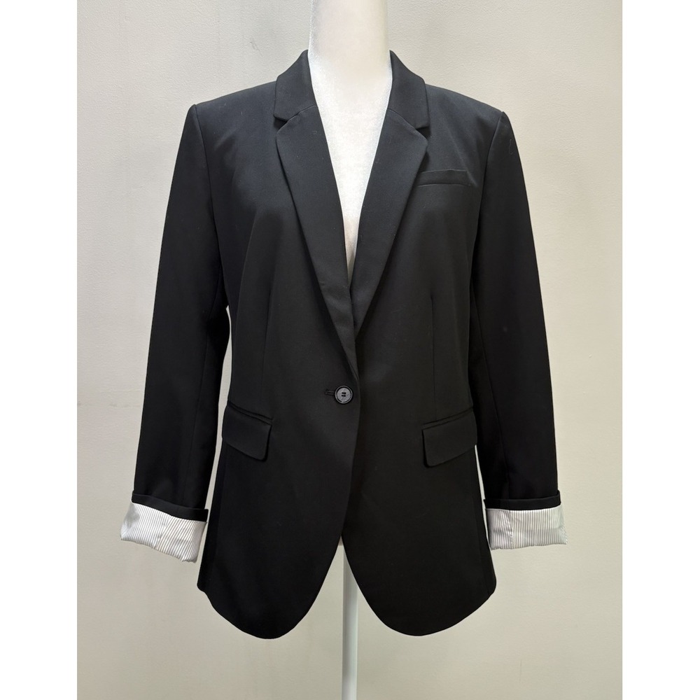 Ann Taylor LOFT blazer Woman's Size 10 black single-breasted Classic Workwear